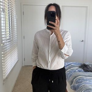 Everlane Collarless Air Shirt - White - Size 0